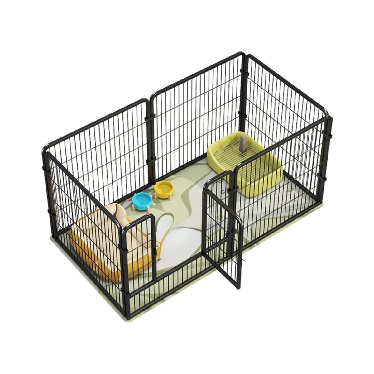 組み立て式金属製ペット用フェンス 黒・白 各種サイズをご用意 120×60/120×70/140×70/160×80 高さ 60/70/90/100 小型・中型犬向け 室内用フェンス 開閉式ドア付き 自由にレイアウト可能 ペットが一人で過ごす際や、室内飼育に適しています (ブラック,120*60*70)|NeoMart