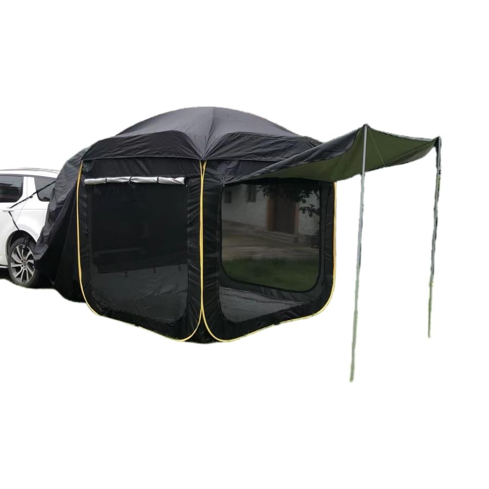 防災用品 車中泊テント リアトランクテント 蚊よけ・雨よけ オフロード 車 アウトドア キャンピングカーサイドオーニング 車と連結 積み込み・設置 基本雨よけ・紫外線対策 (ブラック,200*200*200)｜NeoMart 52,449円