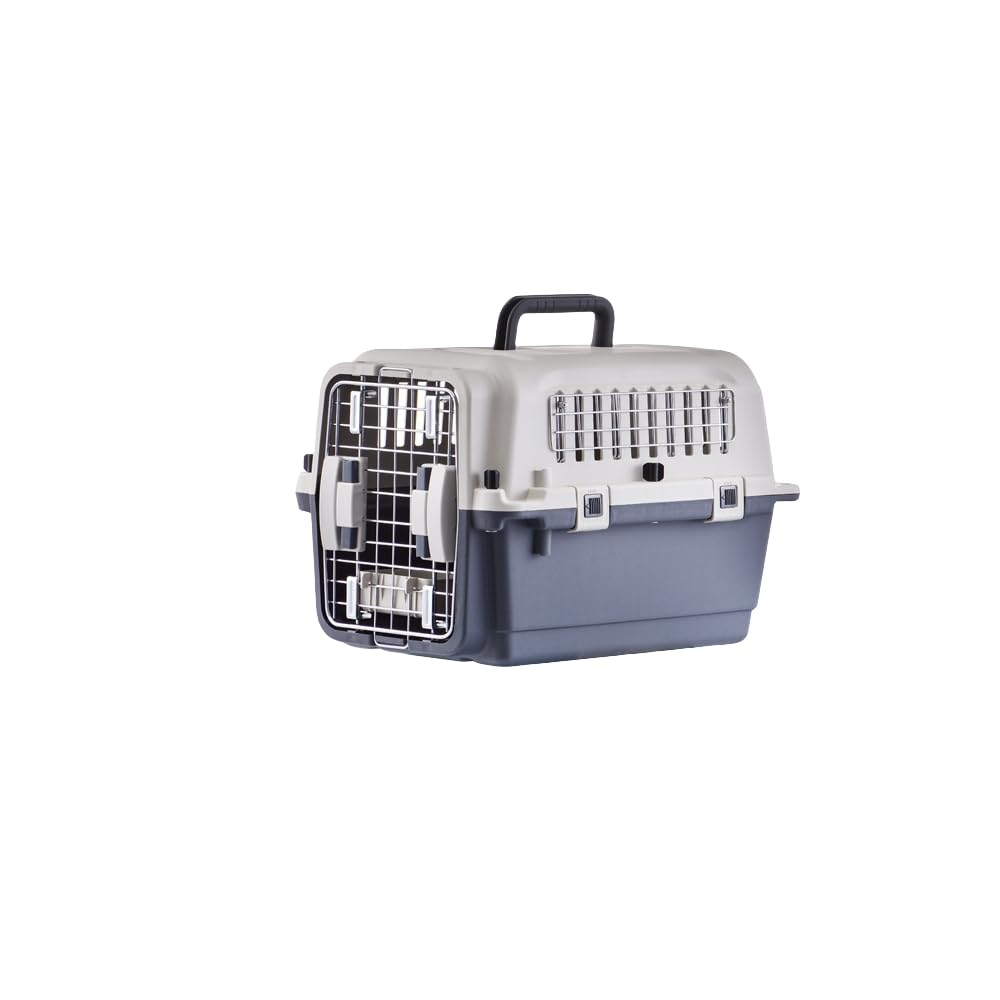 犬クレート ペットキャリー ハードキャリー クレート 小型犬 中型犬 大型犬 猫 キャリーケース プラスチック製 ペットクレート 飛行機 航空輸送ボックス 取っ手付き (68*52*51)｜NeoMart