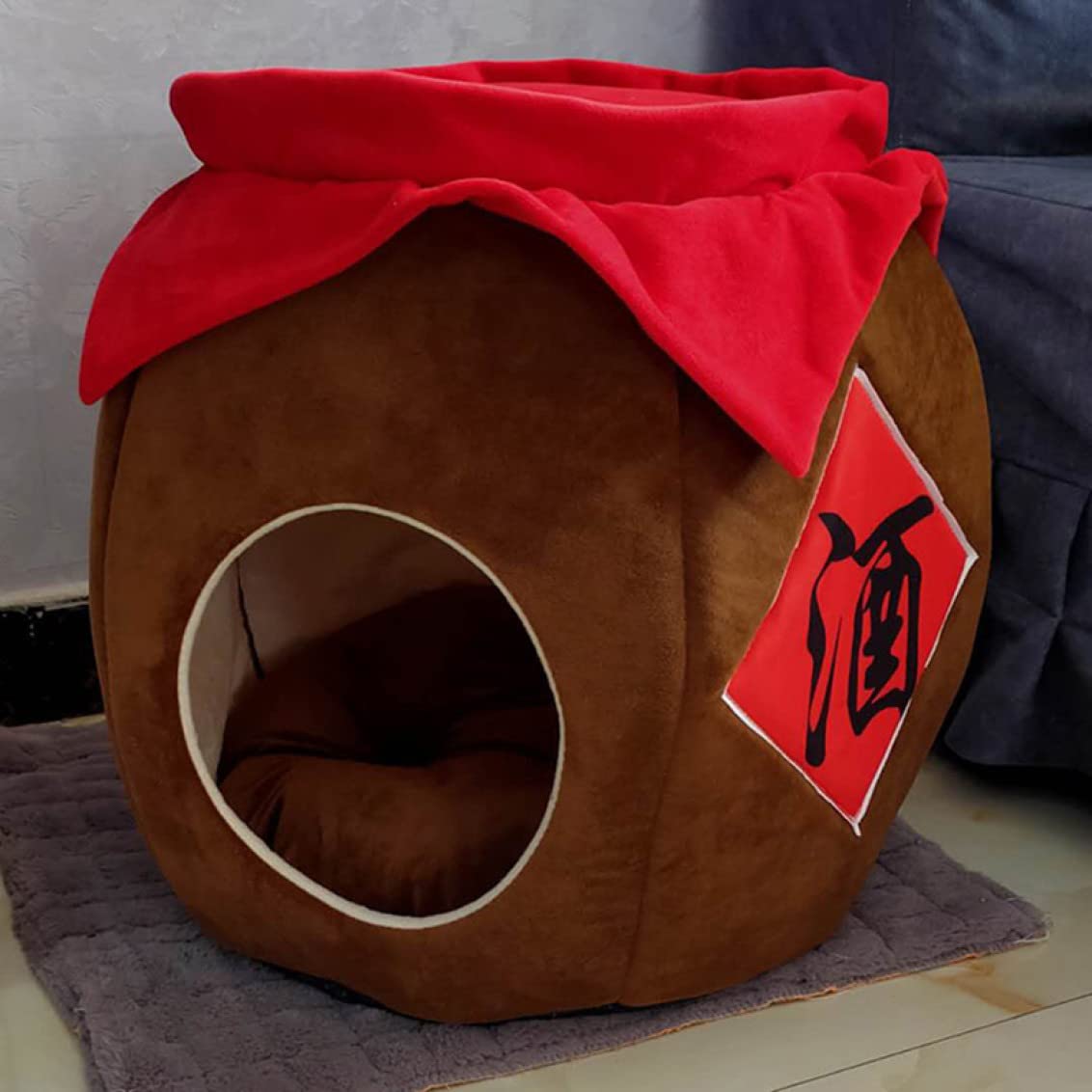 [3] ペットベッド ドーム型 猫 犬 ベット ペットハウス 2 冬用 猫ハウス 可愛い 寒さ対策 保温防寒 ふわふわ 柔らかい 暖かい ペット用寝袋 猫小屋 滑り止め 洗える ペットクッション コーヒー 小型犬 キャットハウス 猫寝床 小動物用｜NeoMart
