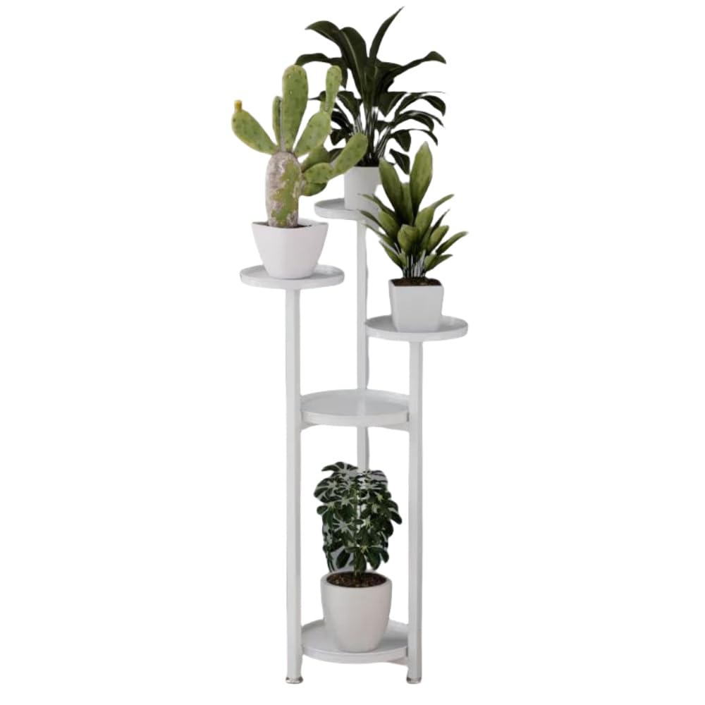 フラワースタンド 植木鉢スタンド ガーデニングスタンド 盆栽スタンド 植物スタンド スリム 省スペース シンプル 錆びない 組み立て簡単 (ホワイト,100)｜NeoMart
