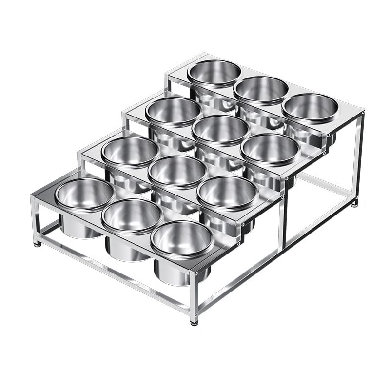 丸型 キッチンポット 深さ10.5 蓋付き 調味料入れバット パットセット 小分け容器 深型 ステンレス 仕切りキッチンポット 調味料/薬材/トッピング/味噌/具材保管容器 キッチンディスペンサー ピザ屋/カフェテリア/居酒屋/寿司屋向け 業務用 台所用 (12)|NeoMart