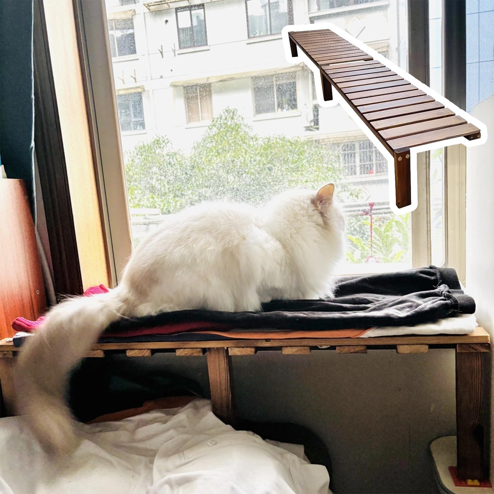 窓枠延長プレート 猫や犬用の狭い窓枠延長器、 穴あけ不要の屋内・屋外用カウンタートップ延長棚、 省スペースの窓枠用植木鉢スタンド(9020(358))｜NeoMart