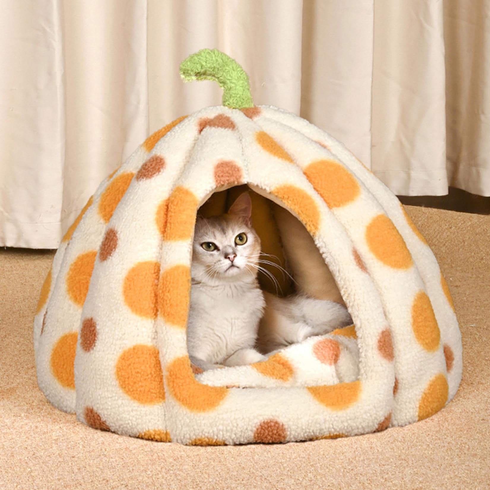 [3] 可愛い 猫 ベッド 40*40*40 猫ハウス ペットベッド 犬小屋 設計1 ドーム型 クッション ソファー 冬 おしゃれ キャットハウス 暖かい 保温 寒さ対策 小型犬 ふわふわ 犬用ベッド ネコベッド 室内 ふかふか 洗える 滑り止め オールシーズン｜NeoMart