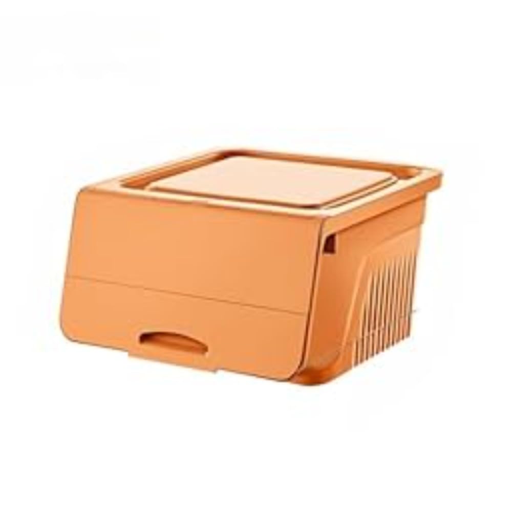 おもちゃ収納フリップ衣類本収納ボックスプラスチック子供用スナック斜め開き収納ボックス衣類積み重ねカバー付き洋服おもちゃ箱キッチン収納キャビネットプラスチックフリップ収納きフリップ家庭用前開スナック家庭用整理ボックス 収納ケース (オレンジ色)｜NeoMart