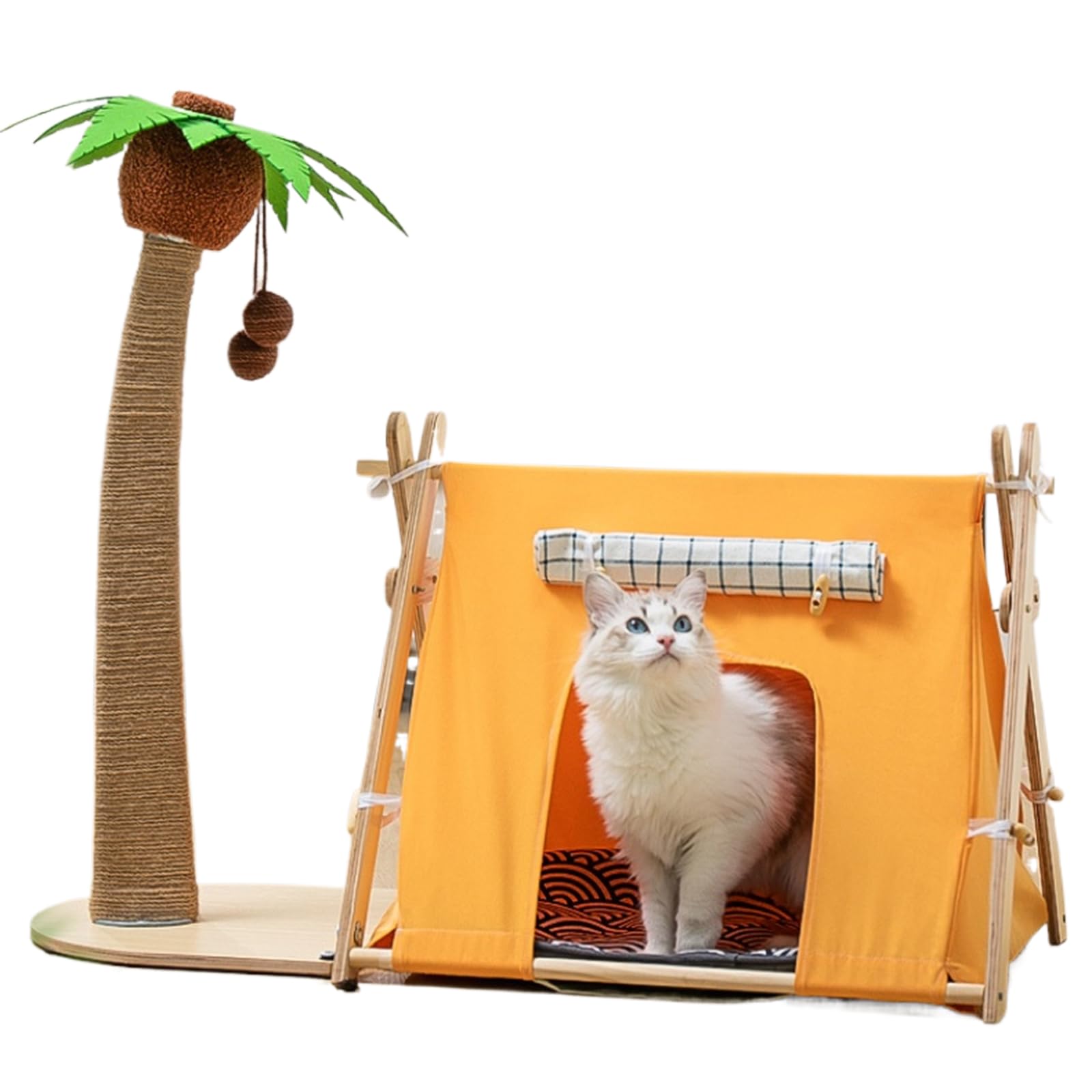 犬ベッド 猫ベッド ペットテント 室内 室外 夏用 猫 テント ベッド 犬 テント 折りたたみ 組み立て簡単 ペットベッド 猫 犬 ベッド ドーム型ペットハウス 両面用クッション 四季通用 (小さな鉄塔, 55*47*44)|NeoMart