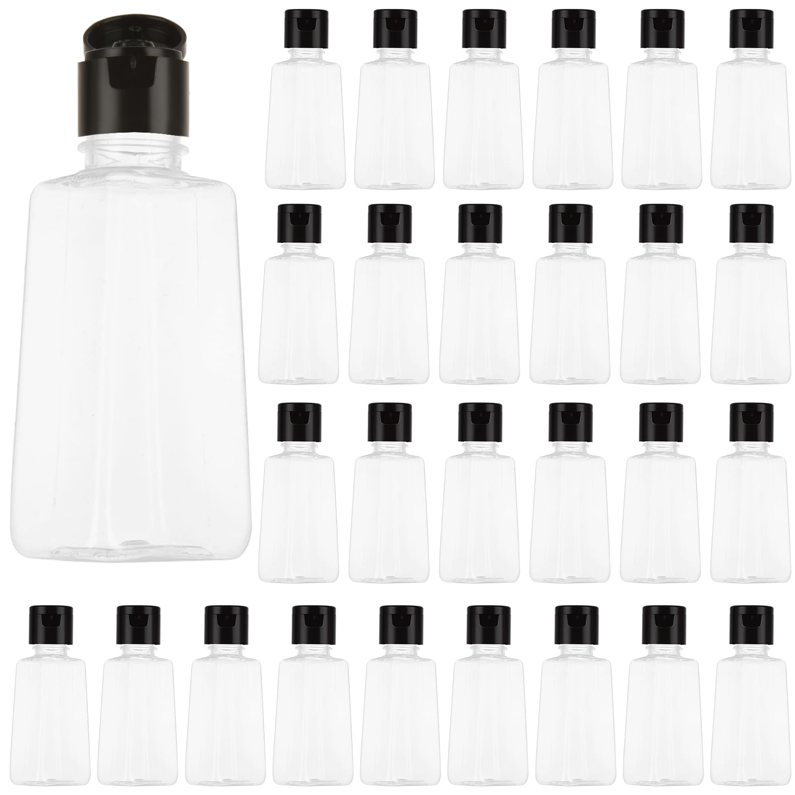 100個パック 1オンス プラスチック製空のトラベルボトル フリップキャップ付き 詰め替え可能なハンドサニタイザーボトル 透明ポータブル容器 蓋付き シャンプー、クリーム、ボディローション用｜NeoMart
