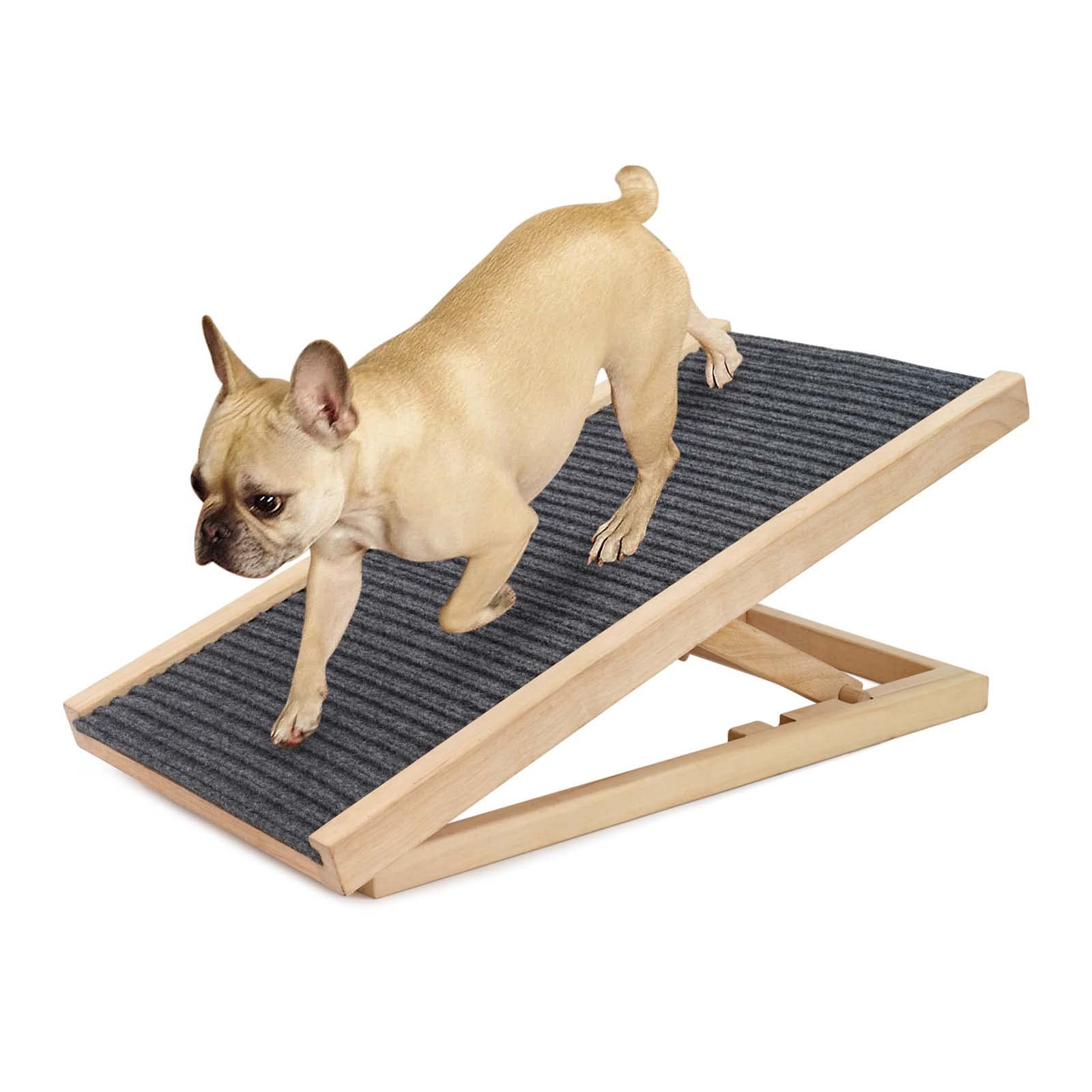 ペットスロープ スライド式 折り畳み 犬用ステップ 調節可能 収納便利 安全 木製ポータブル ランプ/はしご 小型中型大型犬用 ()｜NeoMart