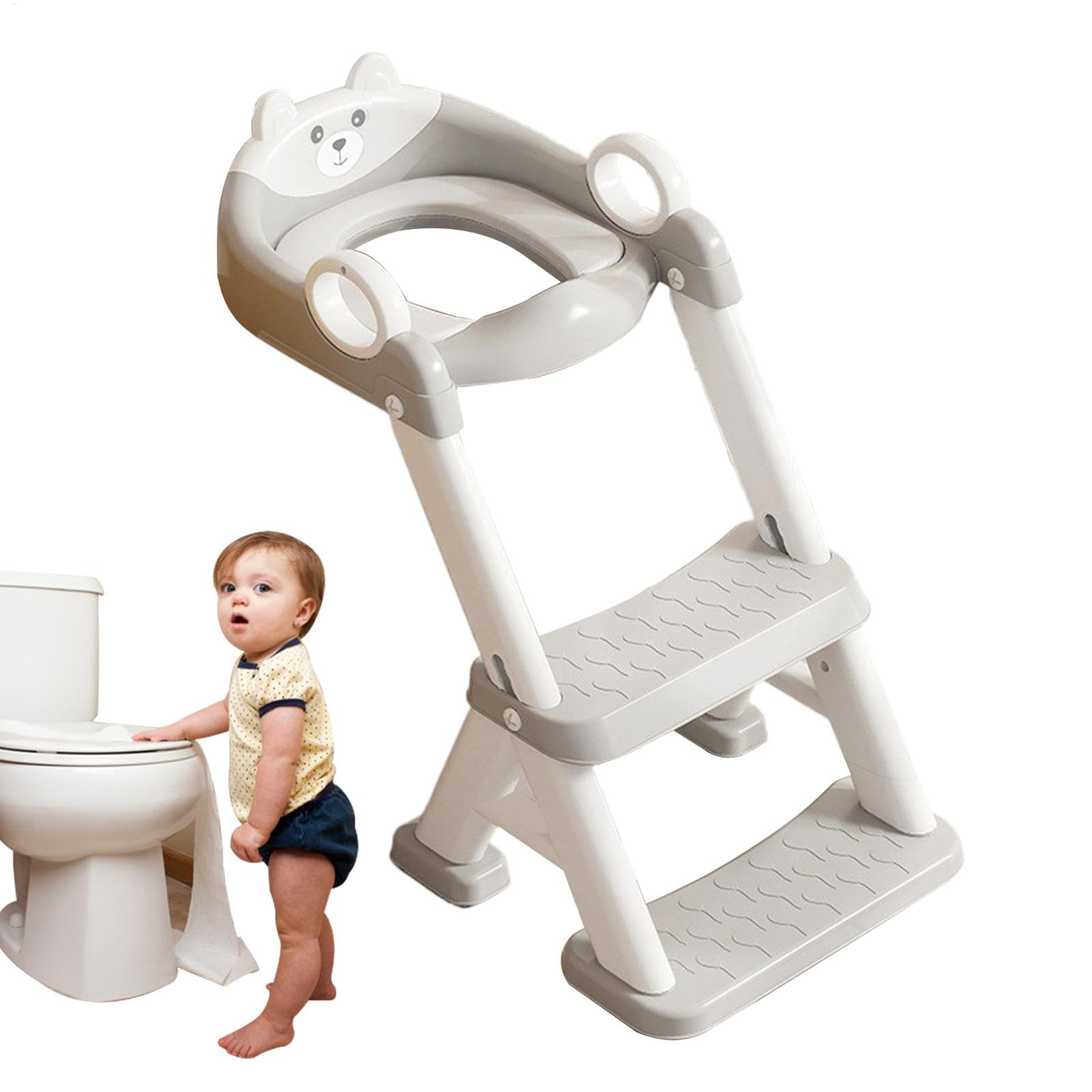 ベビー便座 高さ調節可能 2イン1 トイレシート ステップスツール付き | 折りたたみ式キッズトレーナー ノンスリップベビーツール バスルーム用スプラッシュガード付き|NeoMart
