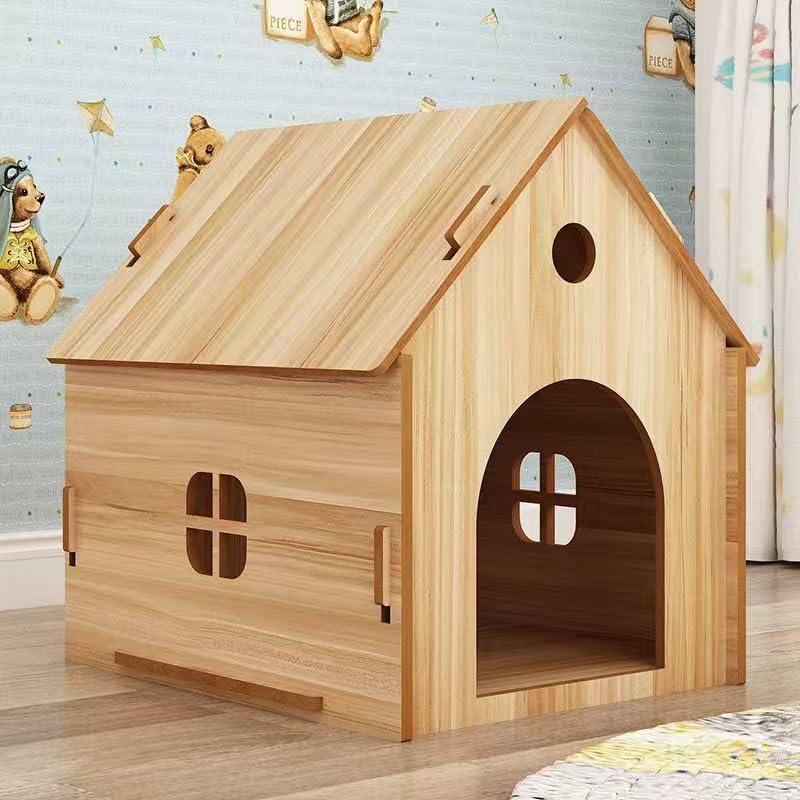 ペットハウス 木目調 室内 屋外 小型犬 猫 組み立て簡単 工具不要 おしゃれ 犬小屋 猫小屋 木製 窓付き ()｜NeoMart