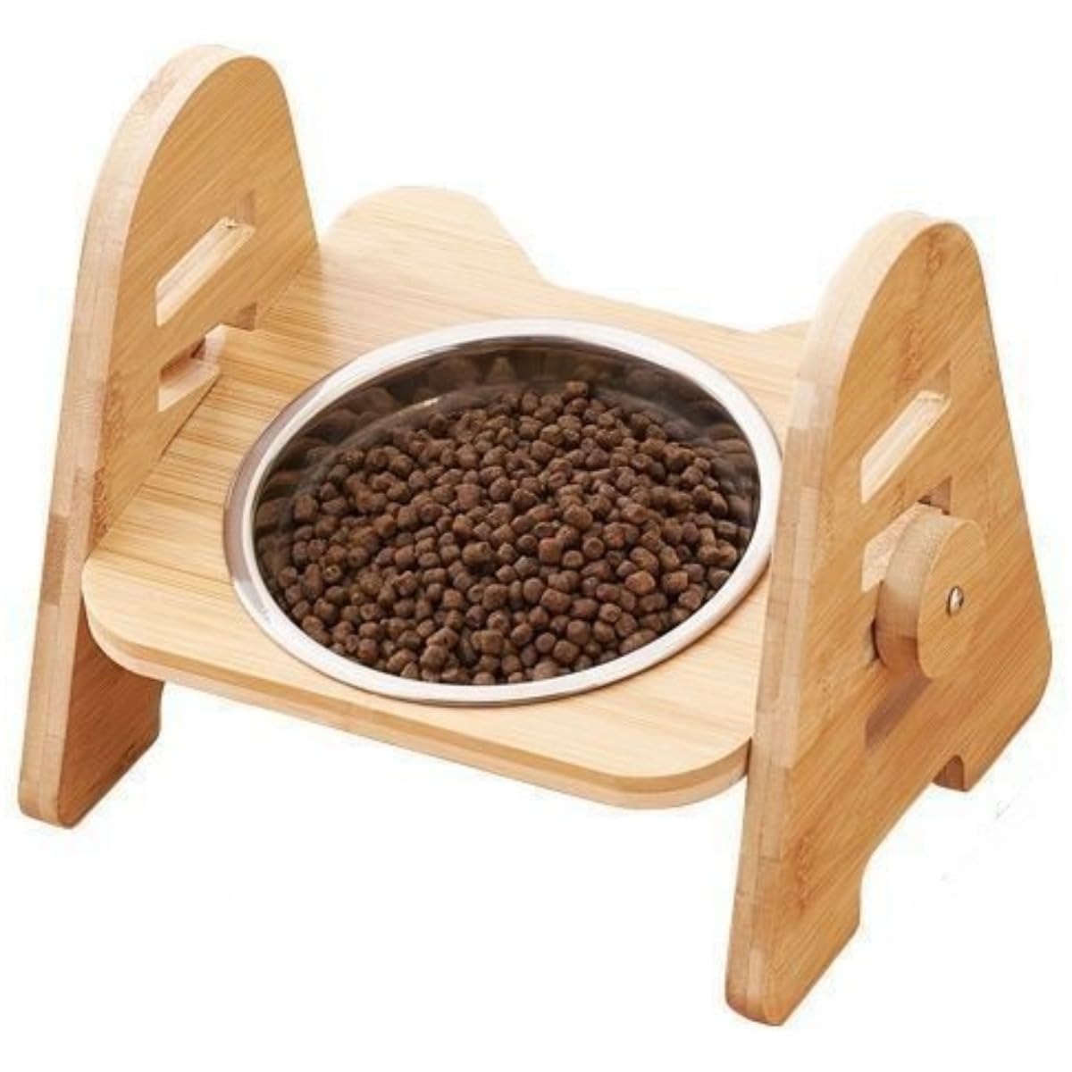陶器の猫椀です 斜めの口が頸椎を守ります キャットフードの鉢です 犬のたらい ドッグボールを飲みます 調節可能な竹棚です ペットボウル台 フードボウル ダブル 猫犬食器 滑り止め 猫 えさ 皿スタンド｜NeoMart 7,668円