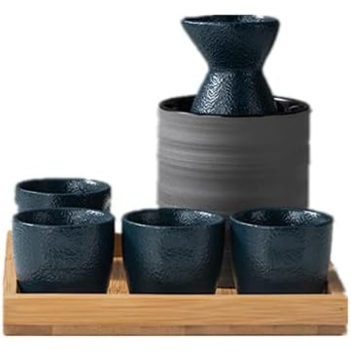和酒徳利セット セラミック酒器セット 徳利燗瓶盃 陶器 酒器 盃 食器セット 食洗機対応 冷酒耐熱ガラス 酒器ギフトセット シンプル 和食器 保温保冷器 (03)|NeoMart