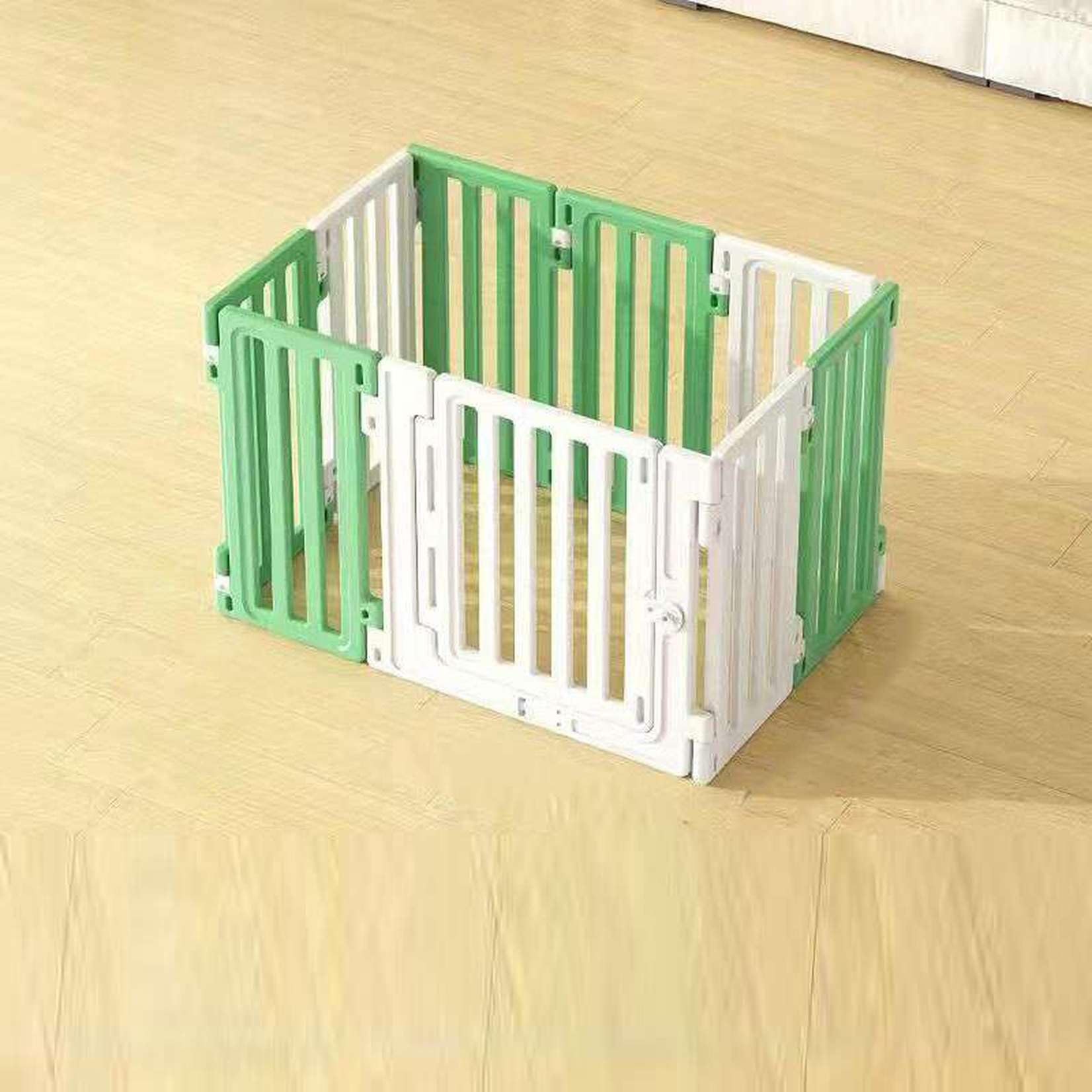 [27] ペットゲート 犬フェンス ケージ ペットフェンス グリーン 犬ゲート ペット用 パネル 犬 いぬ 小型犬 子犬 猫 リビング 室内 滑り止め 置くだけ柵 自立 折りたたみ 組み替え可能 逃げ防止 丈夫 傷つきにくい おしゃれ 可愛い 製｜NeoMart