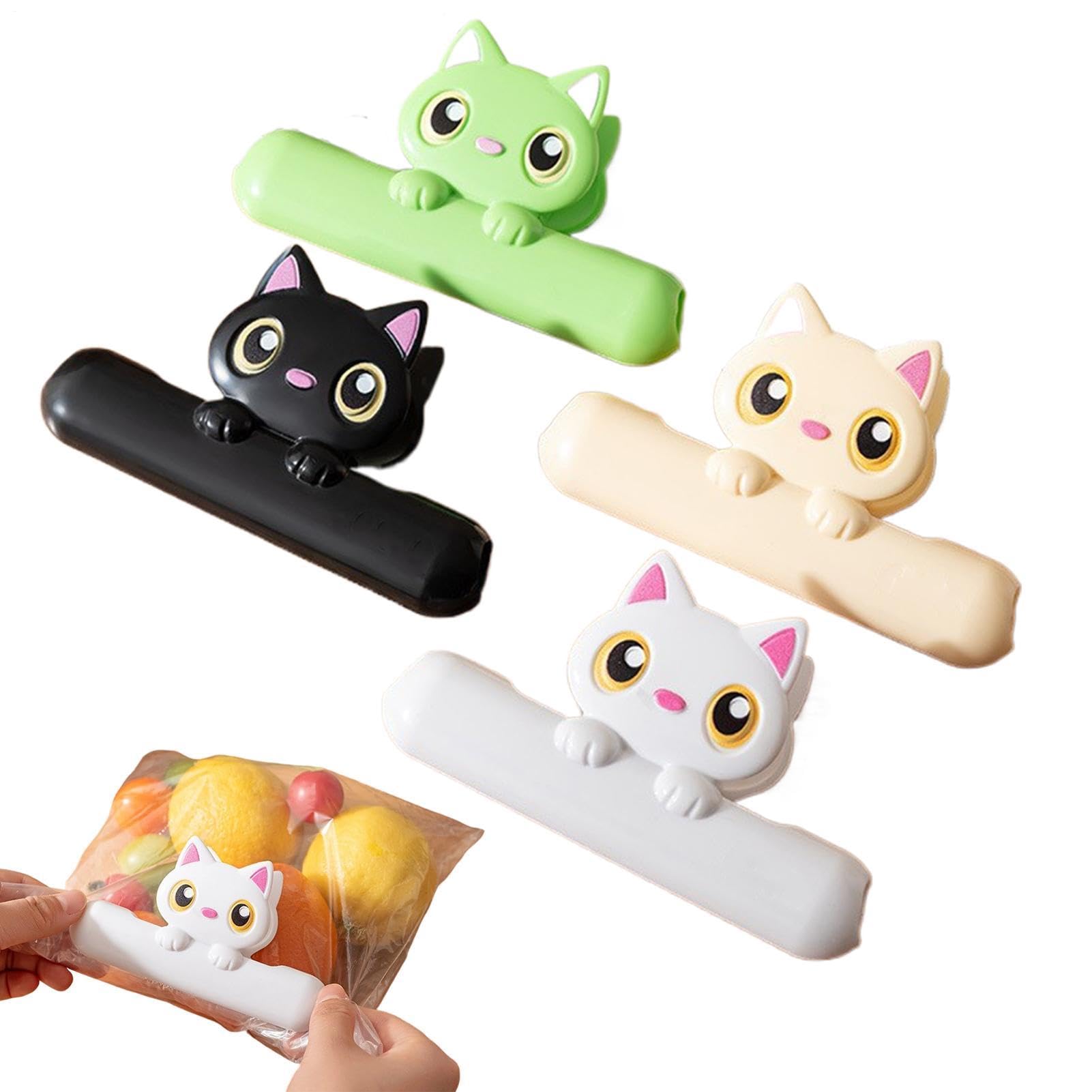 猫用チップクリップ | おやつ袋の密封用 4個セット,かわいいフォトクリップ - お料理 パン作り 親 ガレージ 作業作業場場 キッチン アウトドア オフィス クラフトルーム キャンピングカー｜NeoMart