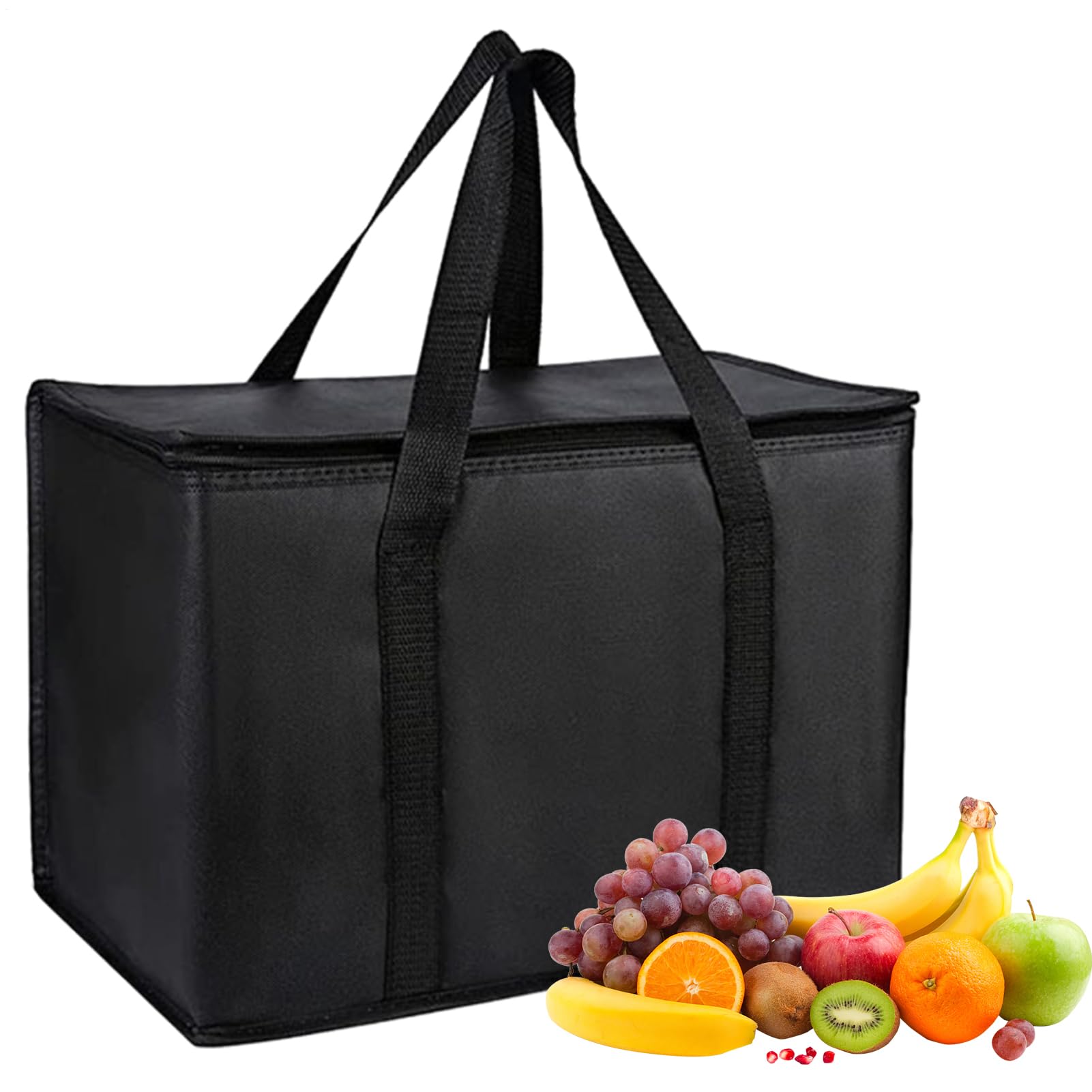 保冷ランチバッグ、保冷ランチバッグ, 大型 65L-70L 温冷両用ランチボックス 断熱, 食料品、食品配達、ケータリング、ピザウォーマー用の不織布折りたたみクーラーバッグ|NeoMart