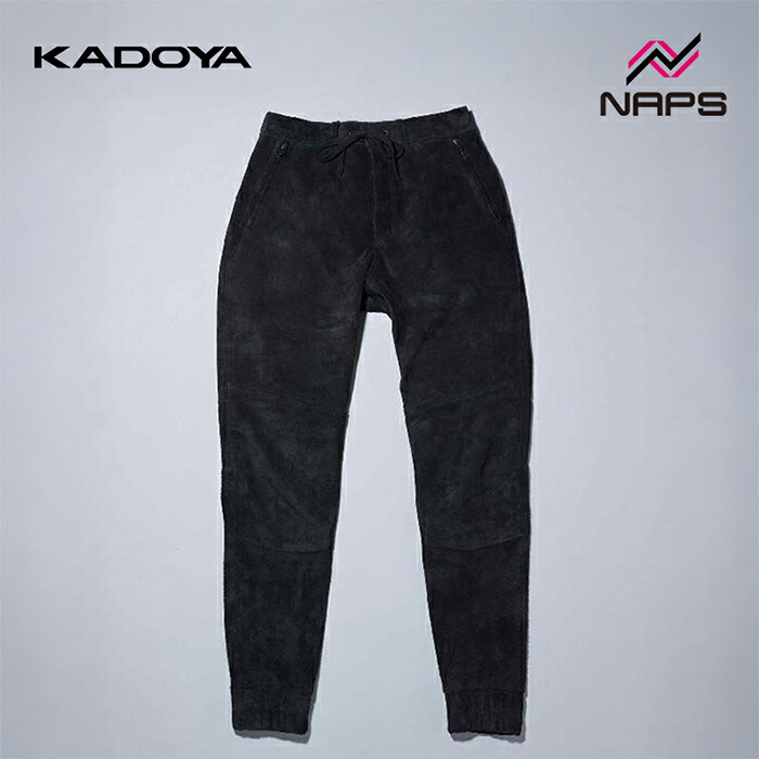 KADOYA カドヤ 2281 レザージョガーパンツ レディース スウェードブラック