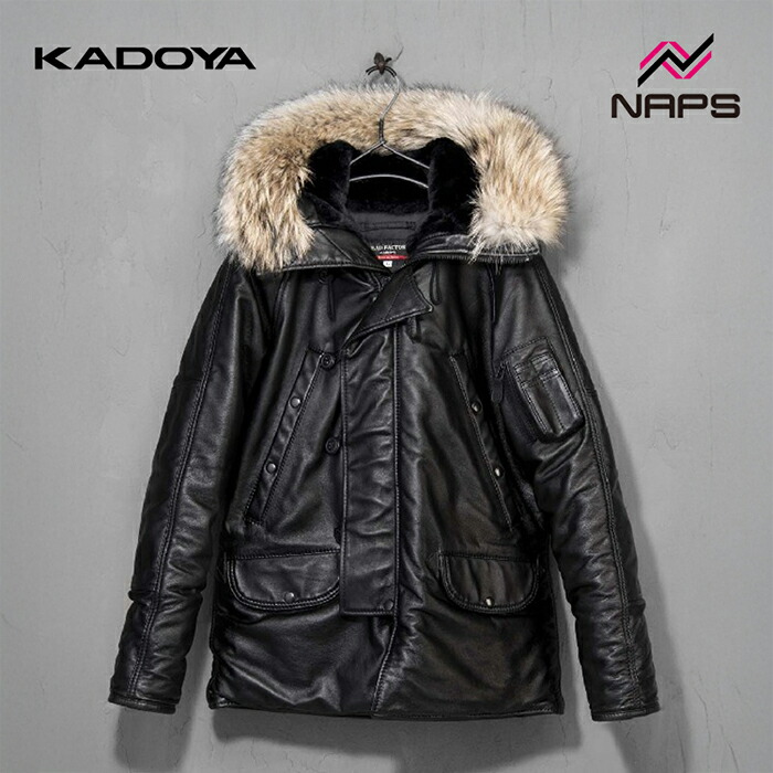KADOYA M.I.P SPEC レザーウィンタージャケット 3L ⚫️DE-MOD N-1やN-3Bと並び、HEAD FACTORYのウィンタージャケット