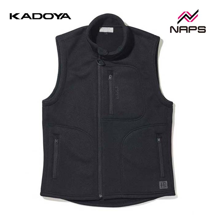 KADOYA カドヤ 6593 HRT5 VEST 防寒インナーベスト ブラック