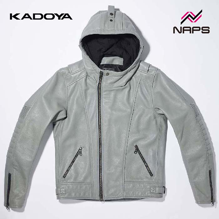 KADOYA カドヤ 1184 MR-LOADED フーデッドレザーライダースジャケット グレー|ナップス店