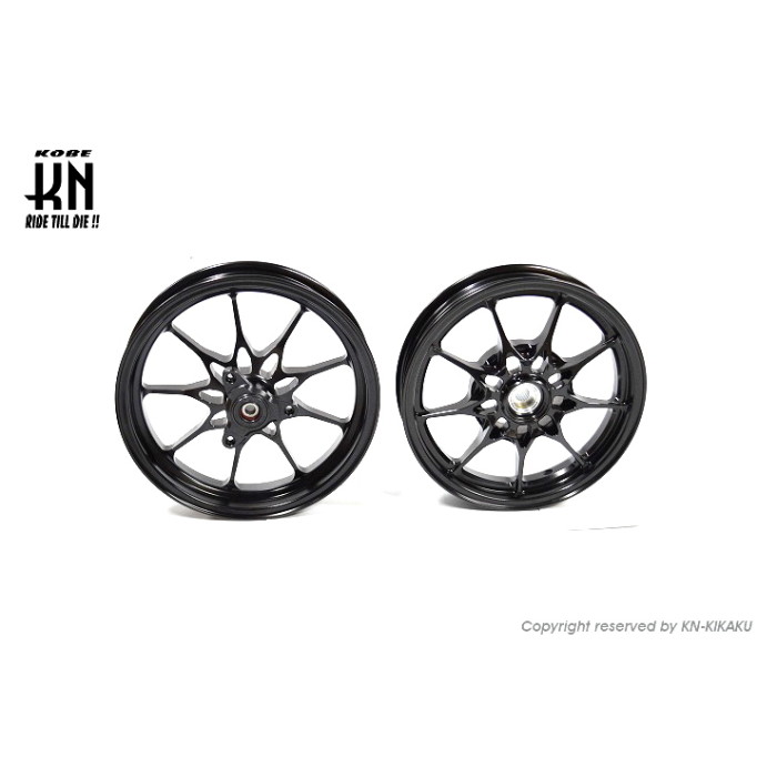 KN企画 鍛造アルミホイール前後セット【ホンダディオDISK系】ブラック【タイプ1】