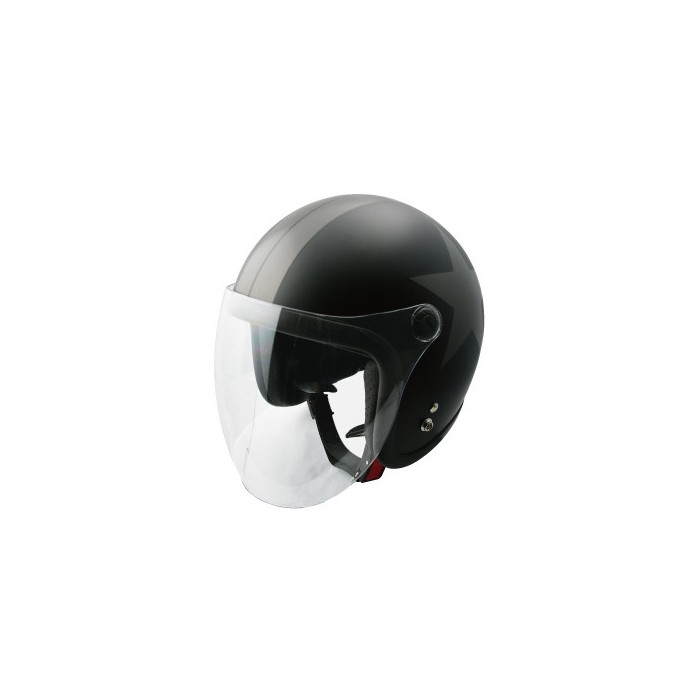 SPEEDPIT スピードピット (TNK工業) JL-65SR スモールジェットヘルメット フリーサイズ ハーフマッドブラック/ガンメタ/スター|ナップス店