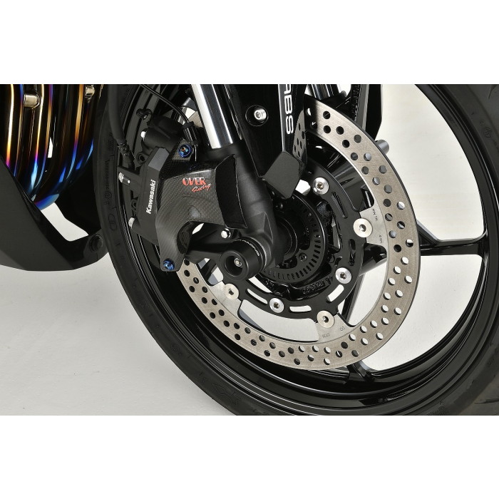 OVER Racing オーバーレーシング フロントアクスルスライダー ブラック ZX-25R/SE 20- オーヴァーレーシング
