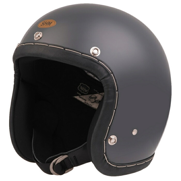 DIN MARKET ディンマーケット 【SHM】Lot-113 ハンドステッチ [HAND STITCH] ジェットヘルメット ガンシップグレー/ブラックレザー｜ナップス店 26,565円
