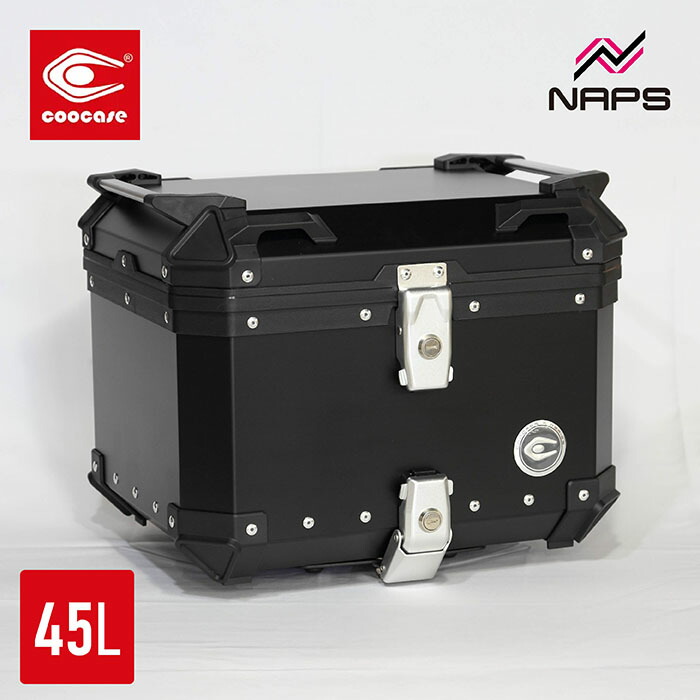 COOCASE クーケース バイク用 リア アルミ トップケース ブラック 45リットル 内容量 ブラック ラッピング外装 リアボックス バイク おすすめ 通勤 通学 ツーリング CCX450B
