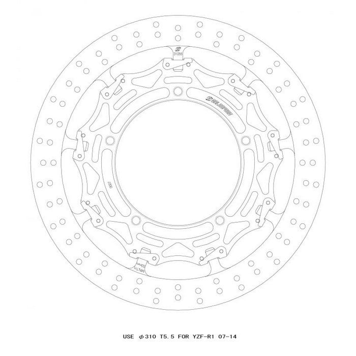 GALE SPEED ゲイルスピード クロスロックディスクローター フロント φ310 T\u003d5.5 YZF-R1 07-14/YZF-R6 08-16