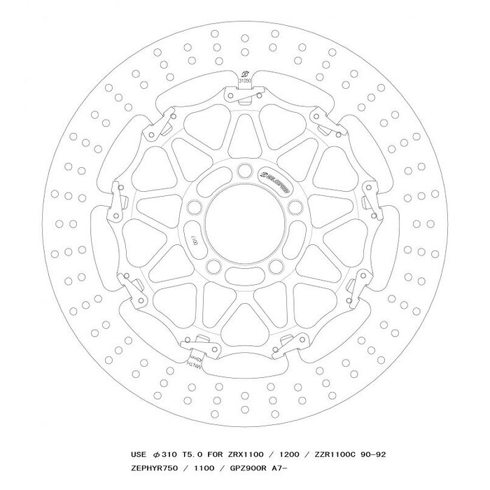 GALE SPEED ゲイルスピード クロスロックディスクローター フロント φ310 T\u003d5.0 ZRX1200R/S 01-08 / ZEPHYR1100 92-06 / ZRX1100 97-00
