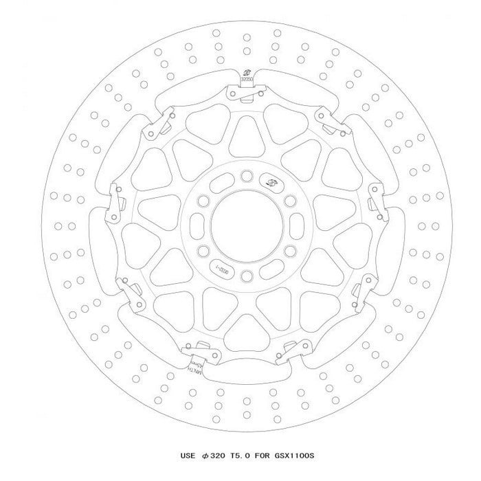 GALE SPEED ゲイルスピード クロスロックディスクローター フロント φ320 T\u003d5.0 GSX1100S オフセット26.5mm