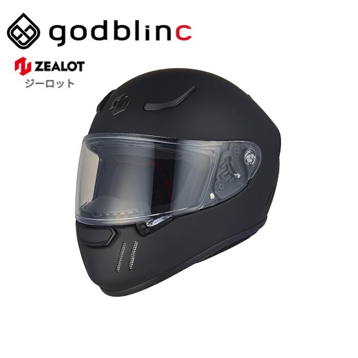 ZEALOT BladeRunner【ジーロット ブレードランナー】SOLID MATT BLACK マットブラック ヘルメット バイク オートバイ 用品 メンズ レディース 男性 女性 かっこいい おしゃれ メーカー ブランド 人気 おすすめ画像