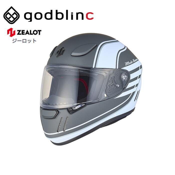 ZEALOT BladeRunner【ジーロット ブレードランナー】GRAPHIC EURO MATT GRAY マットグレー ヘルメット バイク オートバイ 用品 メンズ レディース 男性 女性 かっこいい おしゃれ メーカー ブランド 人気 おすすめ|ナップス店