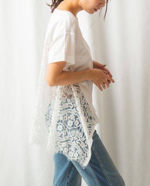 本日限定 Offクーポン セール 30 Off レース使い半袖プルオーバーシャツ レディース トップス ブラウス コットン 大きいサイズ ホワイト 白 ナラ カミーチェ Naracamicie 公式 Letempslev K7a Com