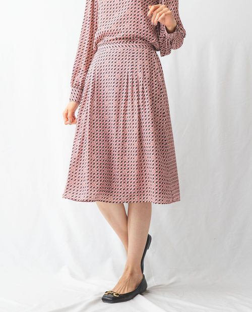 最大3000円offクーポン 新作10 Off セットアップ対応 ジョーゼット幾何プリントタックスカート レディース ボトムス ひざ下丈 ワンピース見え ブラウン ピンク ナラ カミーチェ Naracamicie 公式 Otce Cl