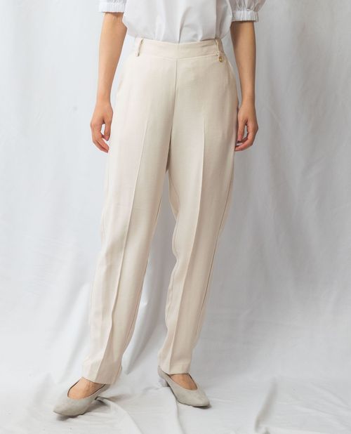 ★開始28h！20%OFFクーポン配布中★【期間限定70％OFF】《 【 セットアップ スーツ 対応】レーヨン混 スリムパンツ 》 【 ナラカミーチェ 公式】 レディース ボトムス パンツ センタープレス 後ろゴム ナラ カミーチェ ナラカミ NARACAMICIE アウトレット 送料無料