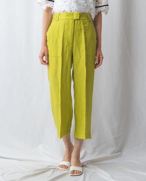 【今夜0時～】 20%OFFクーポン配布中★【期間限定70％OFF】《 【 セットアップ スーツ 対応】麻混 パンツ 》 【 ナラカミーチェ 公式】 レディース ボトムス クロップド丈 独特な風合い 着心地良い ナラ カミーチェ ナラカミ NARACAMICIE アウトレット 送料無料