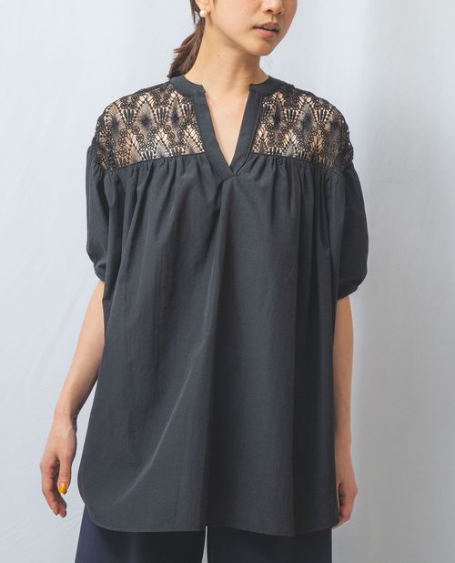 楽天市場】【30%OFF】《 NERO バンドカラー レース チュニック