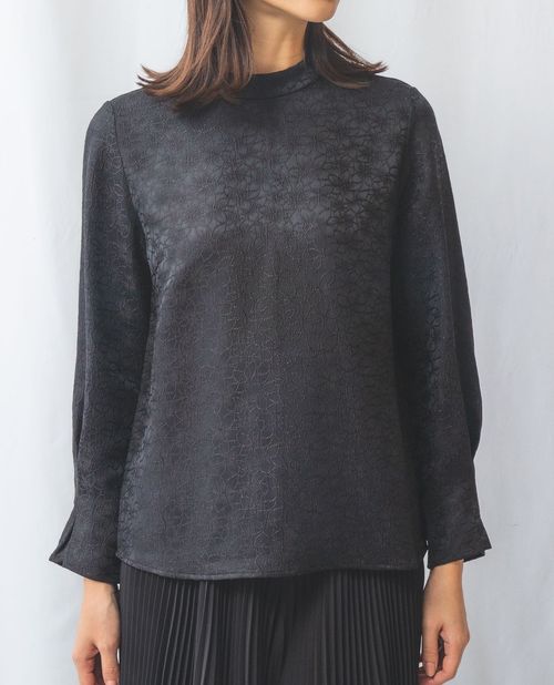 ★7/22~新規限定15%OFFクーポン★【期間限定タイムセール60%OFF】《 フラワー ジャガード ボトルネック 長袖 ブラウス 》 レディース トップス 花柄 プルオーバー ナラ カミーチェ NARACAMICIE アウトレット 送料無料|ナラカミーチェオンラインショップ