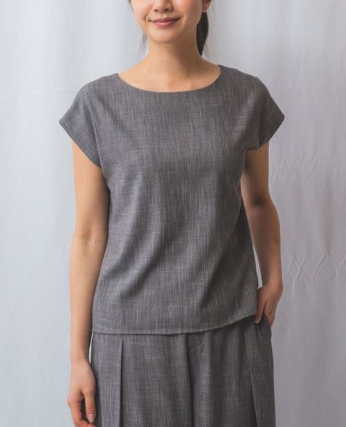 【30%OFF】《【セットアップ対応】シャンブレー 半袖 ブラウス 》レディーストップス セットアップ フレンチスリーブ プルオーバー ナラ カミーチェ NARACAMICIE ナラカミ アウトレット 送料無料