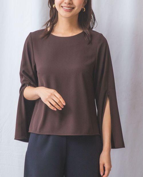 【今夜0時～】 20%OFFクーポン配布中★【50%OFF】《 長袖 プルオーバー 》レディーストップス ブラウス スリットスリーブ ストレッチ 着心地良い お尻が隠れる ナラ カミーチェ NARACAMICIE ナラカミ アウトレット 送料無料 9,235円