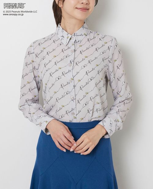 【30%OFF】《【PEANUTS】ライン柄 長袖 シャツ 》レディーストップス ブラウス コラボ スヌーピー ピーナッツ 大人可愛い ナラ カミーチェ NARACAMICIE ナラカミ アウトレット 送料無料
