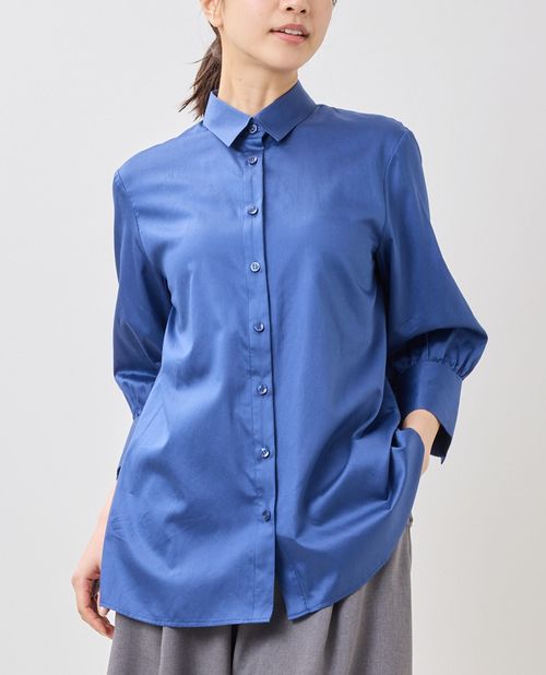 【再値下★50%OFF】《ブロード 七分袖 シャツ 》 レディース トップス 無地 ゆったり ビッグシャツ コットン 綿 お尻が隠れる 【 ナラカミーチェ 公式】 ナラ カミーチェ 送料無料|ナラカミーチェオンラインショップ