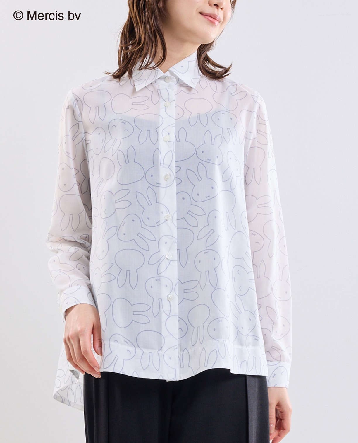 【再値下げ★50%OFF】《ミッフィ&mdash;Face柄テントライン長袖シャツ 》レディース ファッション ナラ カミーチェ ナラカミ NARACAMICIE 送料無料｜ナラカミーチェオンラインショップ