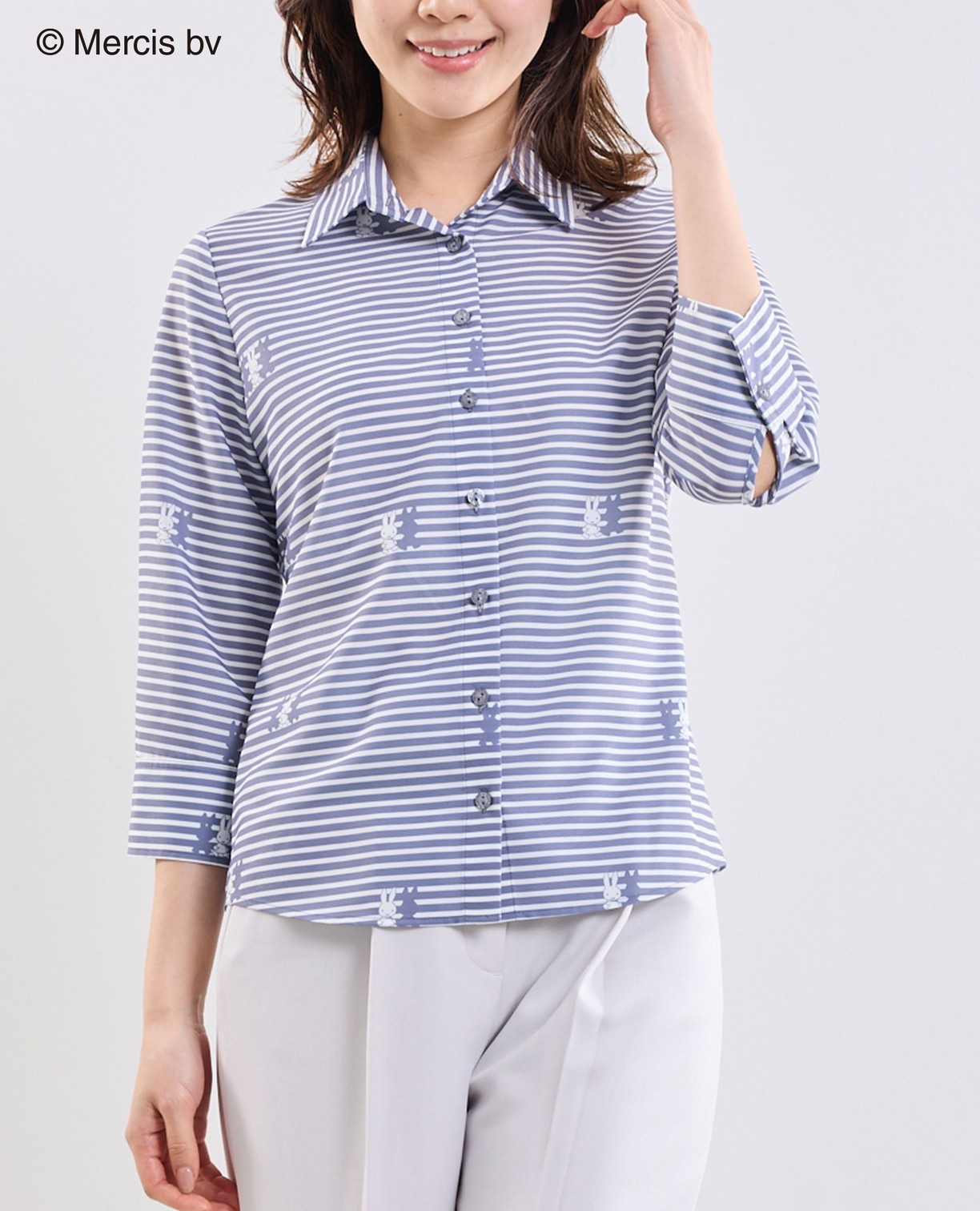 【再値下げ★50%OFF】《ミッフィ&mdash;Walk柄七分袖シャツ 》レディース ファッション ナラ カミーチェ ナラカミ NARACAMICIE 送料無料｜ナラカミーチェオンラインショップ