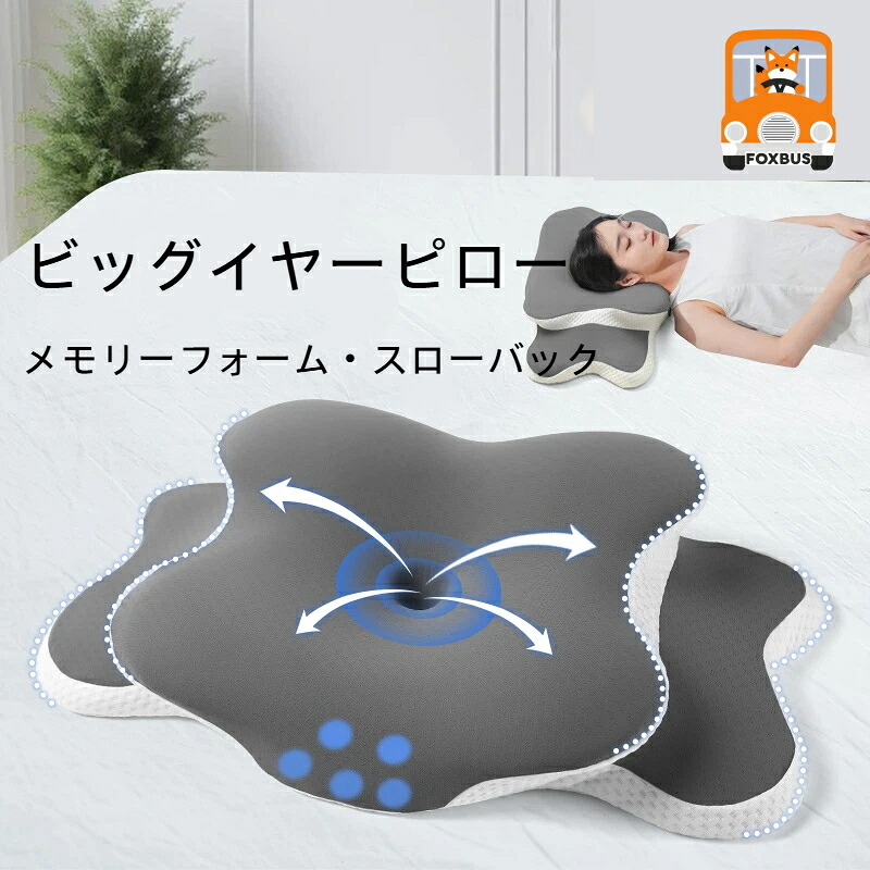 メモリーフォーム まくら バタフライ形状 ひんやり 通気 深睡眠 首サポート 肩こり 快適 プレゼント ギフト 大人