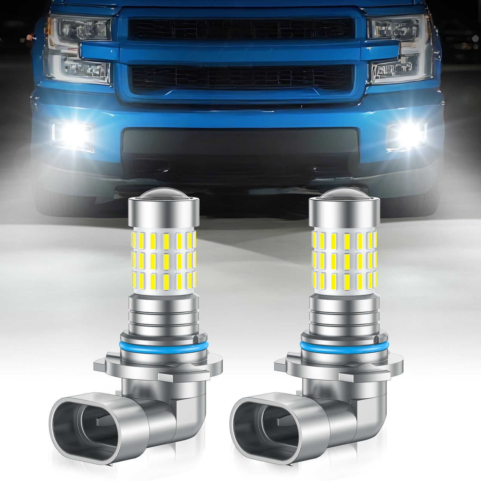 【48連 新車検対応】Marsauto 9006 hb4 led フォグ 爆光 10000LM led フォグランプ led バルブ IP68防水 キャンセラー内蔵 6000K 無極性 9006 hb4 ledフォグライト 結露対策 DC12V 50000時間以上寿命 2個入り ホワイト 2年保証(MF3シリーズ)