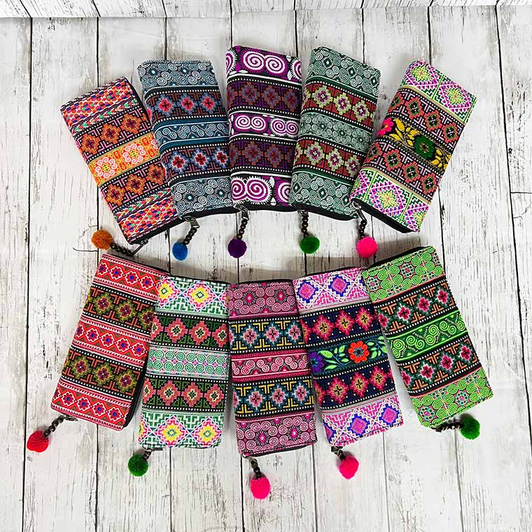貴重 デザイン ハンドメイド 刺繍 タッセル 長財布 エスニック 貴重 デザイン ハンドメイド 刺繍 タッセル 長財布 エスニック