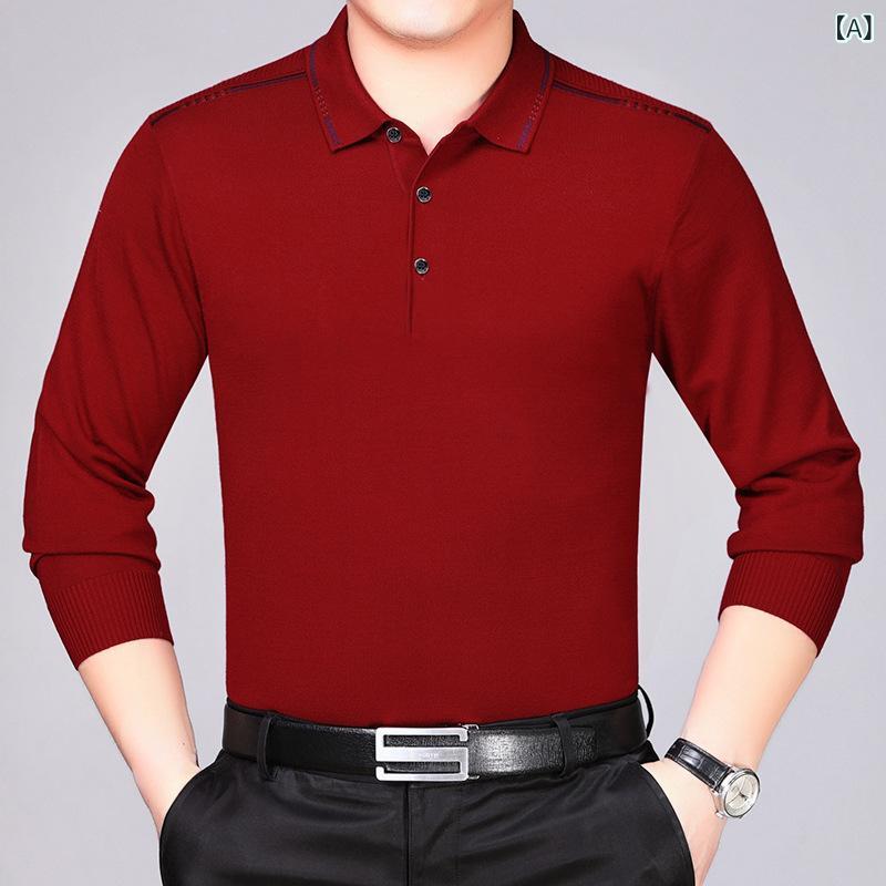 トップス メンズ 中高年 男性向け 秋冬 カシミヤ混 薄手 長袖Tシャツ 無地 大きいサイズ ゆったり ビジネスカジュアル 普段使い 吸湿速乾 防シワ 通気性 カットソー