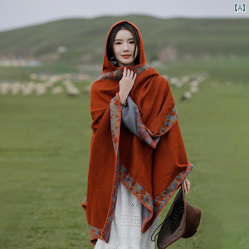 ショール レディース 女性用 ボヘミアン エスニック 異国風 旅行 リゾート コーデ 写真撮影 ポンチョ ケープ 羽織り 保温性 大判 ゆったり